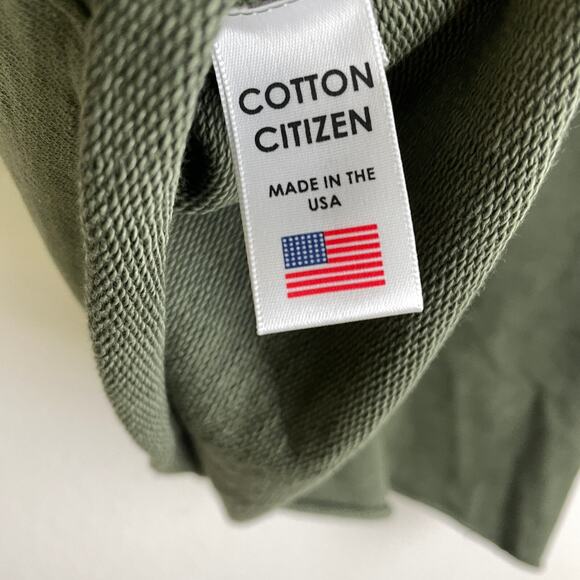 Cotton Citizen Hoodie Sweatshirt Small Green Pullover French Terry Short Sleeve - Picture 8 of 9
